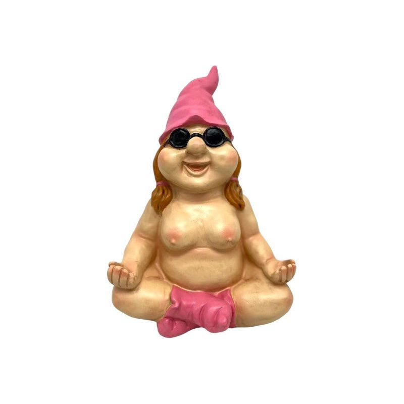 Sitting Naked Yoga Gnome Female - Dollars and Sense