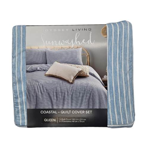 Queen Bed Quilt Cover - Cosastal Wash