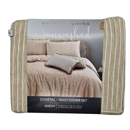 Queen Bed Quilt Cover - Cosastal Wash