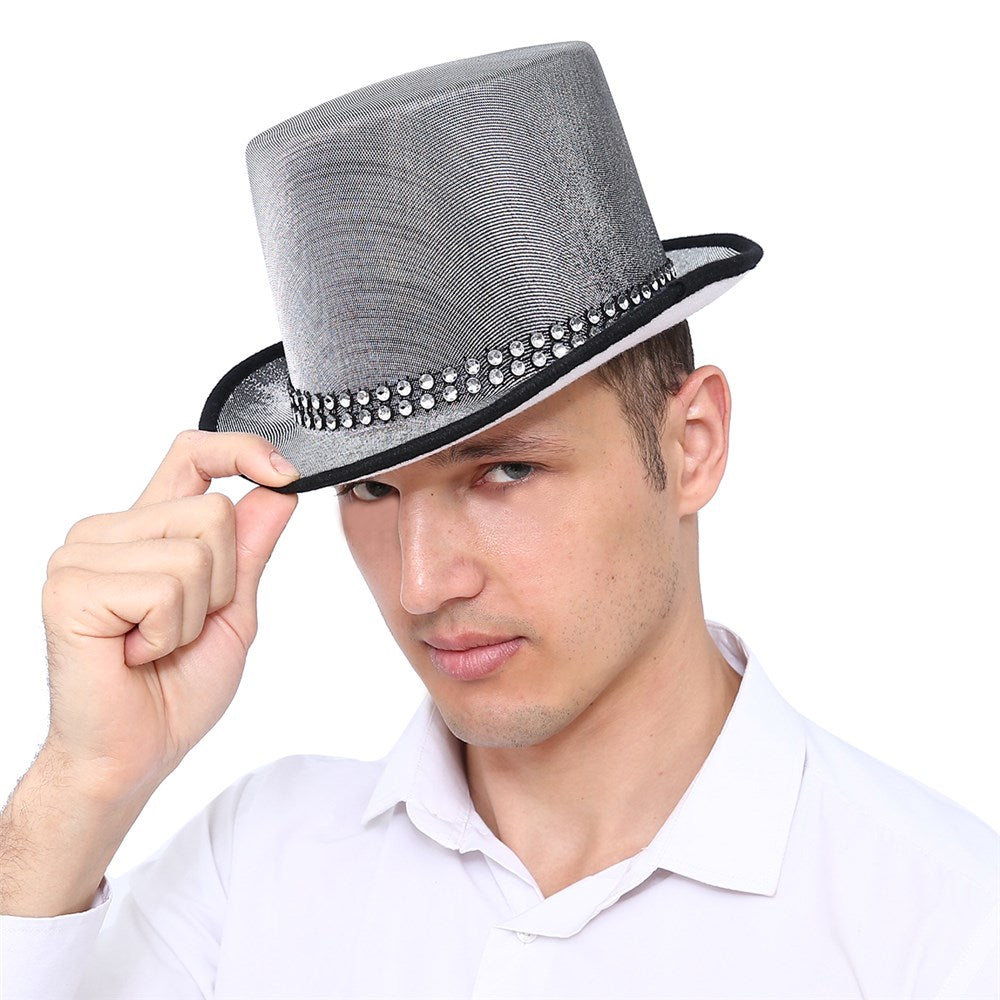 Metallic Top Hat - Silver