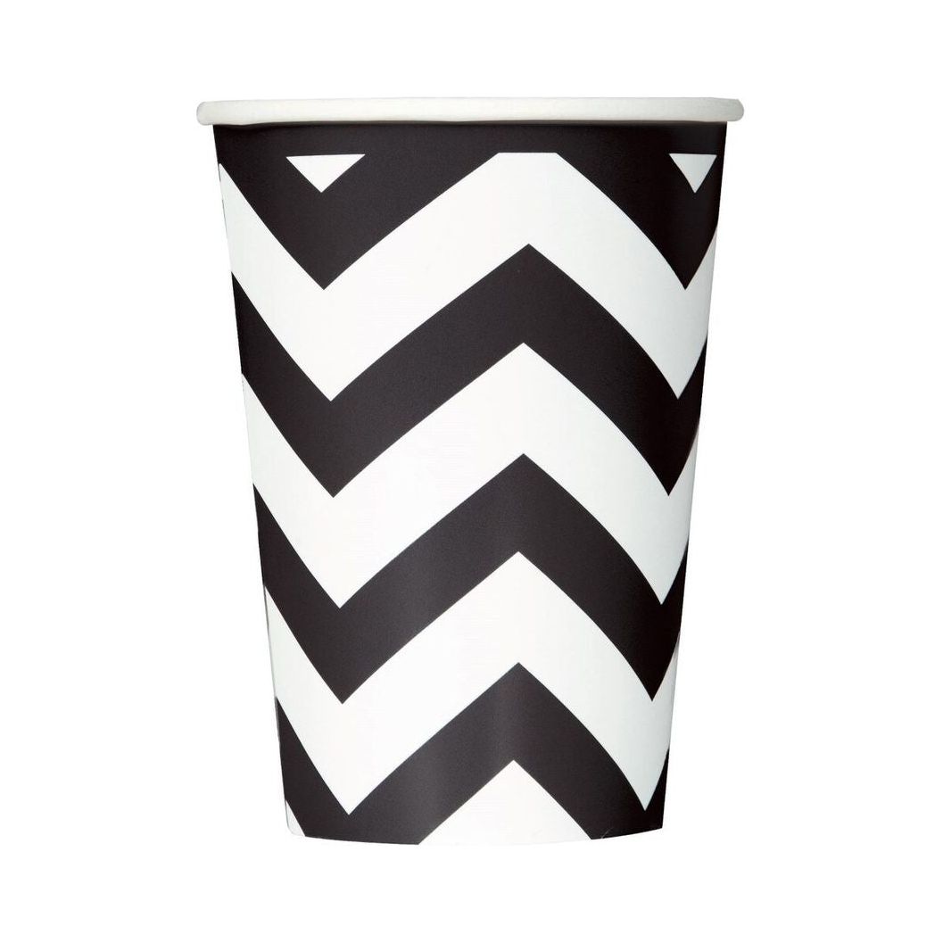 Chevron Paper Cups - Midnight Black