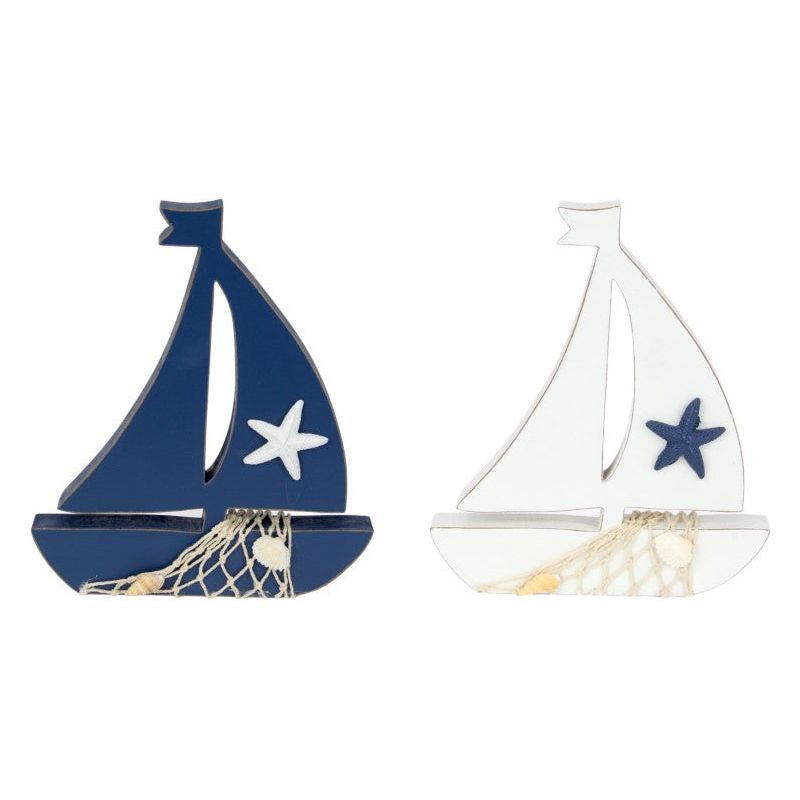 Sail Boat with Starfish - Blue or White