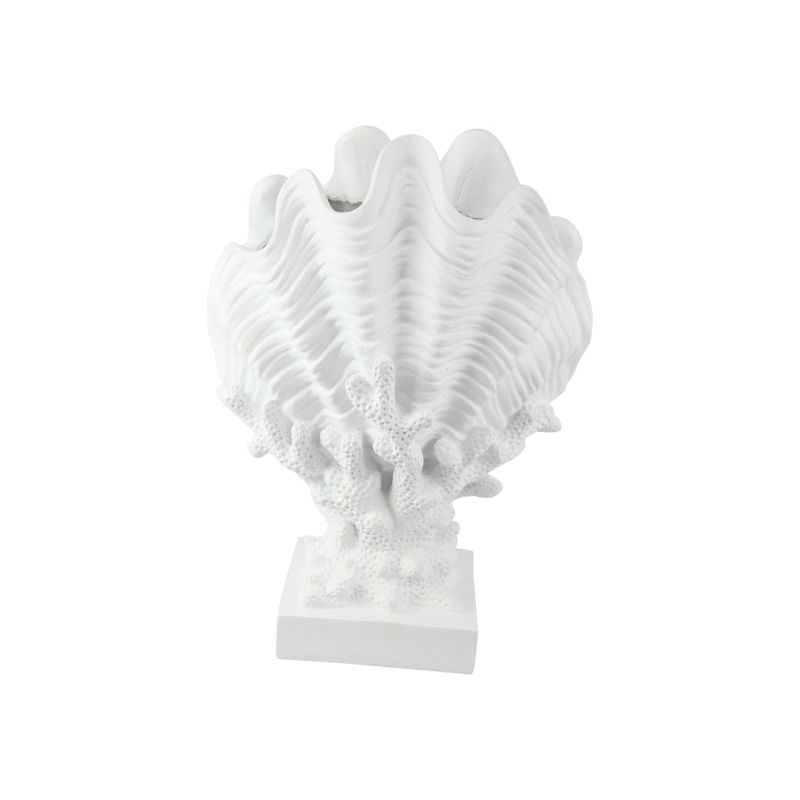 Clam Decor Planter - White