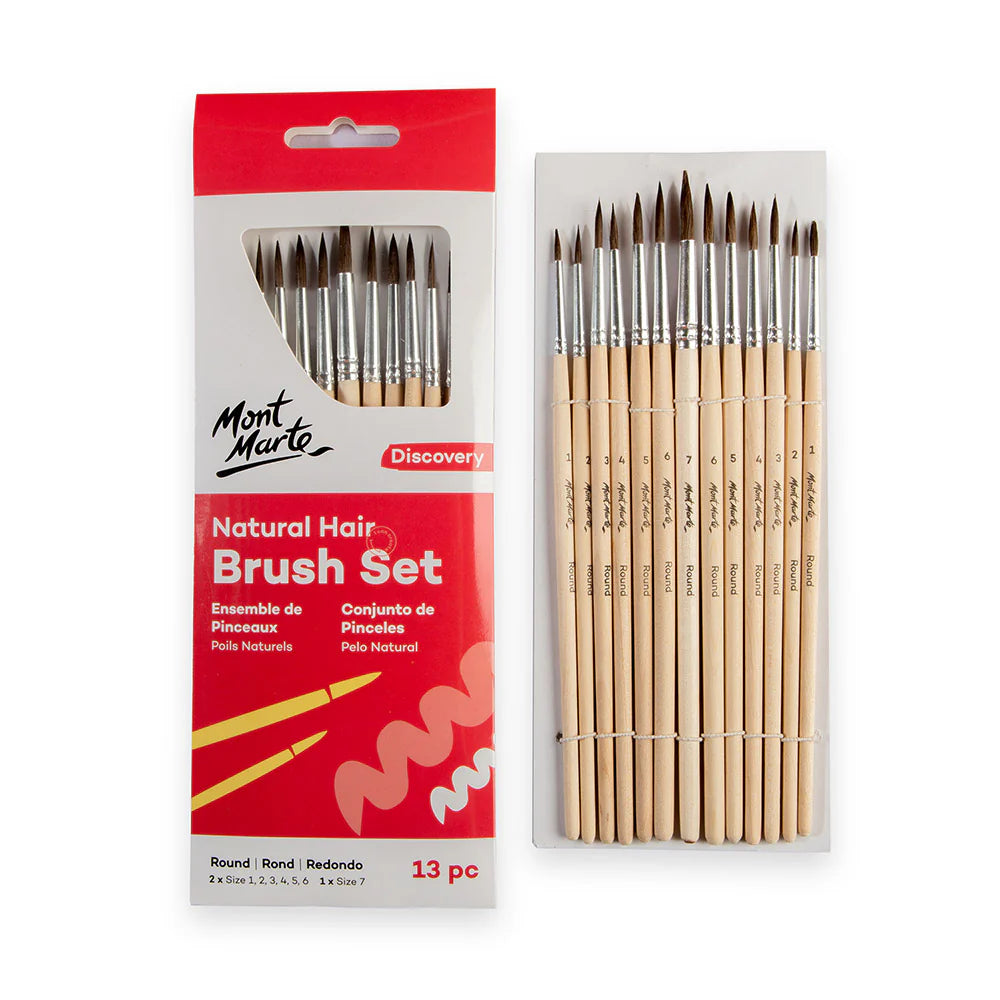 Mont Marte - Natural Hair Round Brush Set