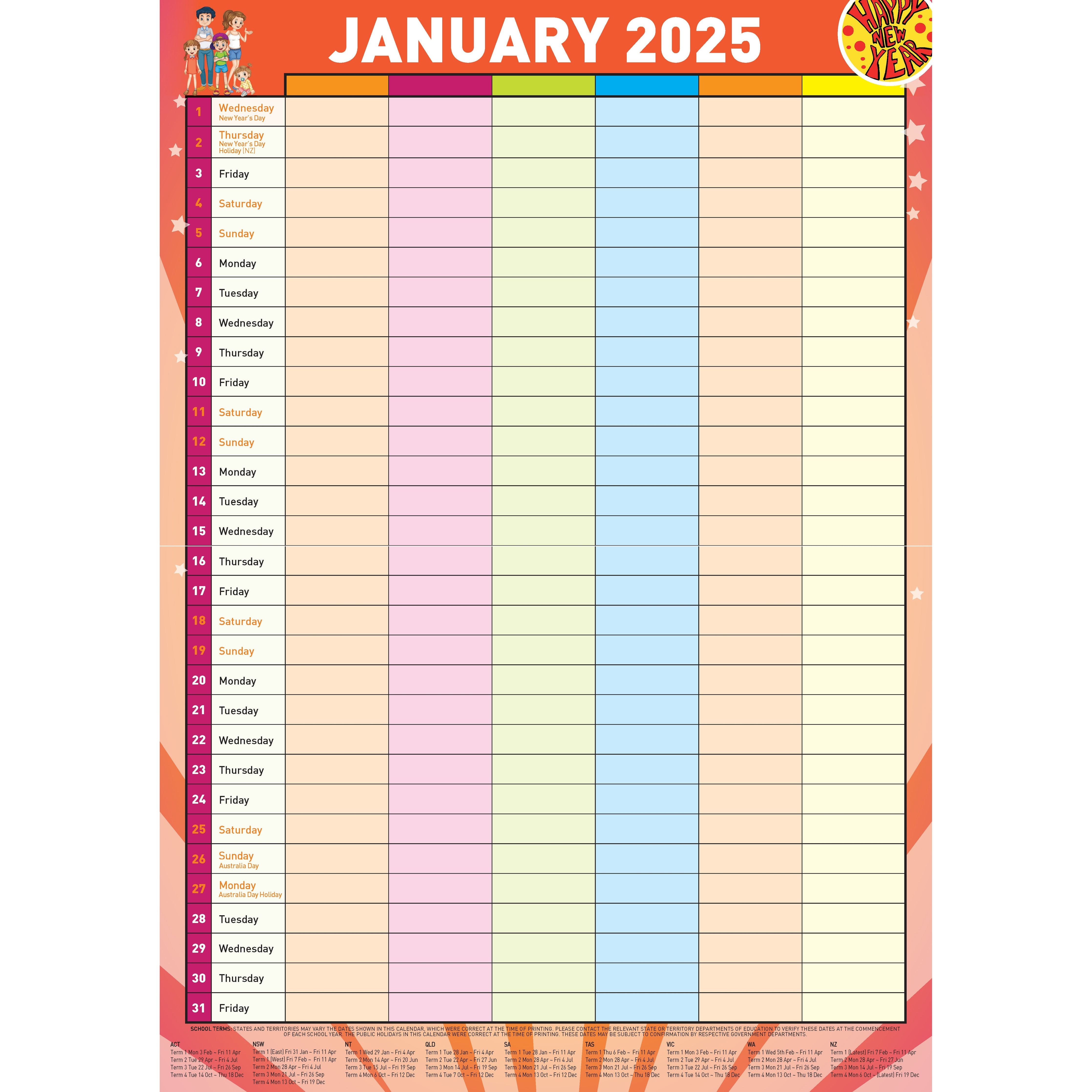 Calendar 2025 - Family Organiser