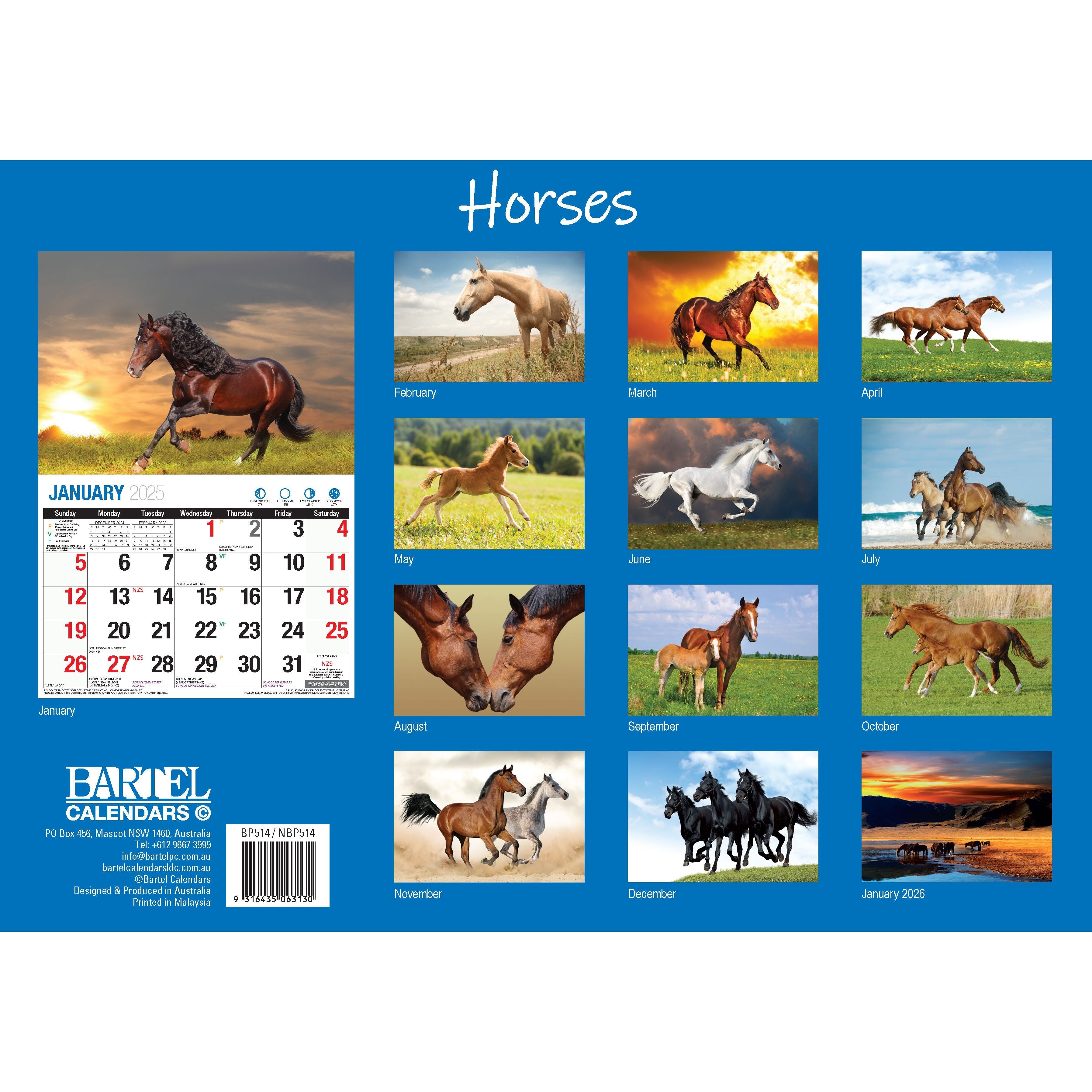 Calendar 2025 - Horses