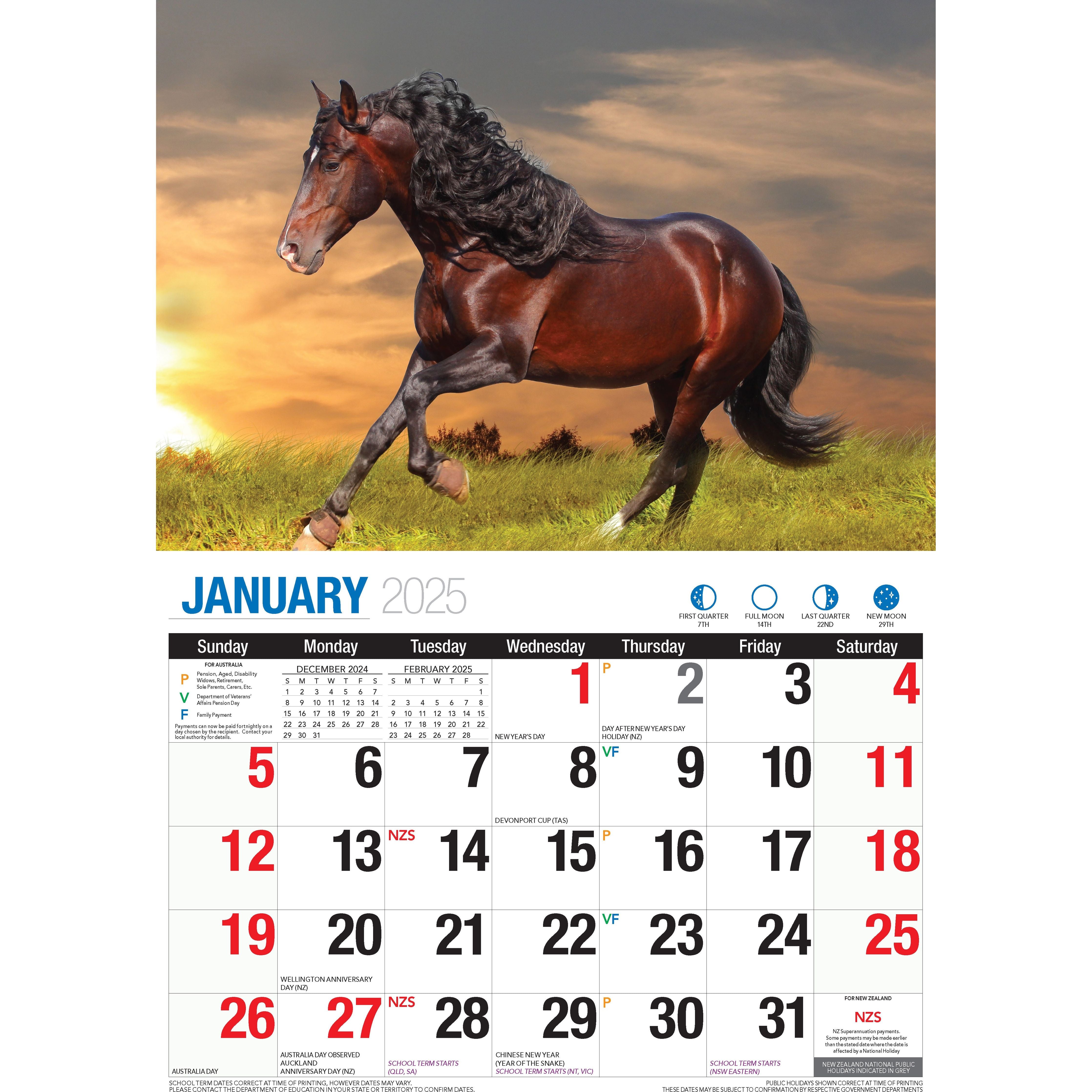 Calendar 2025 - Horses