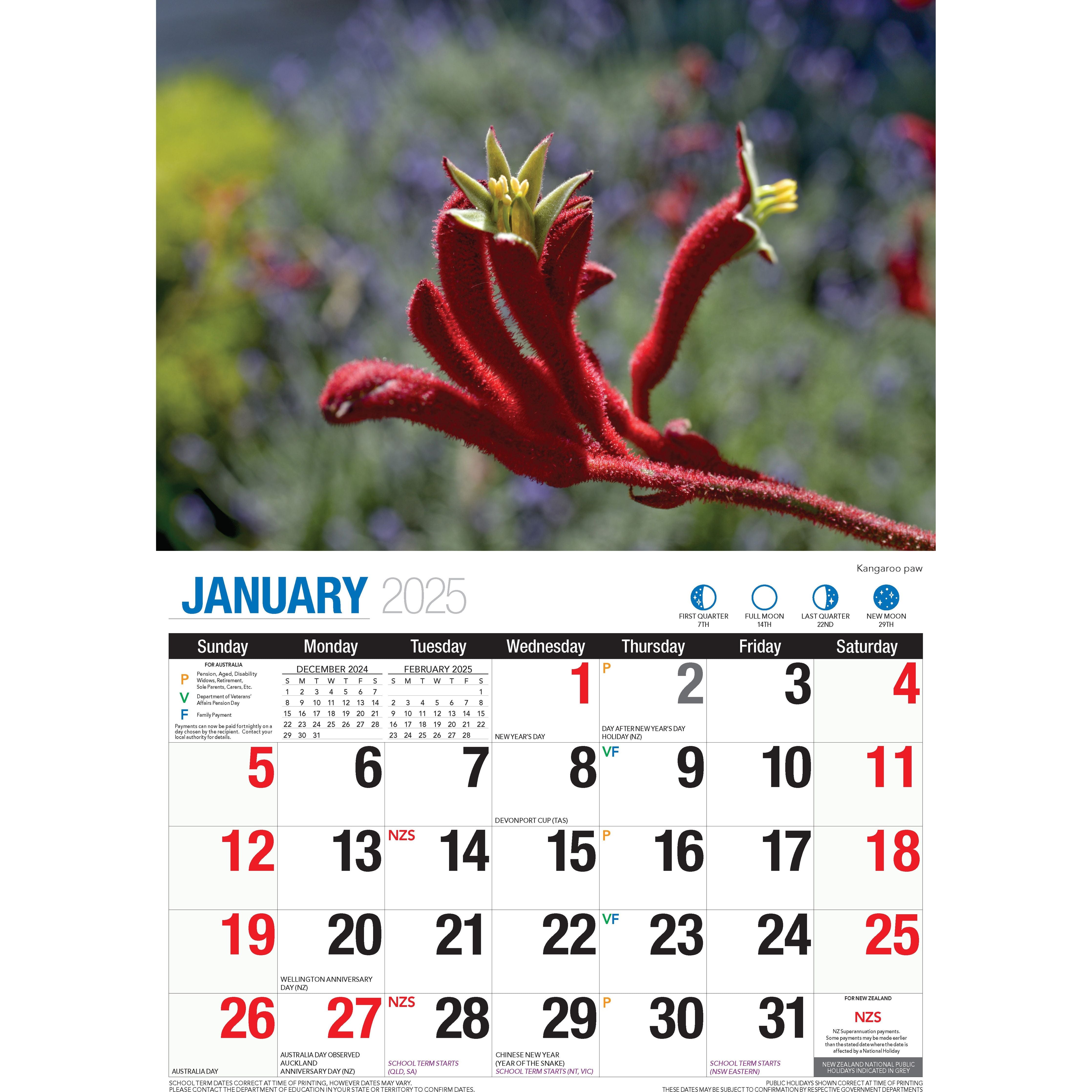 Calendar 2025 - Australian Wildflowers