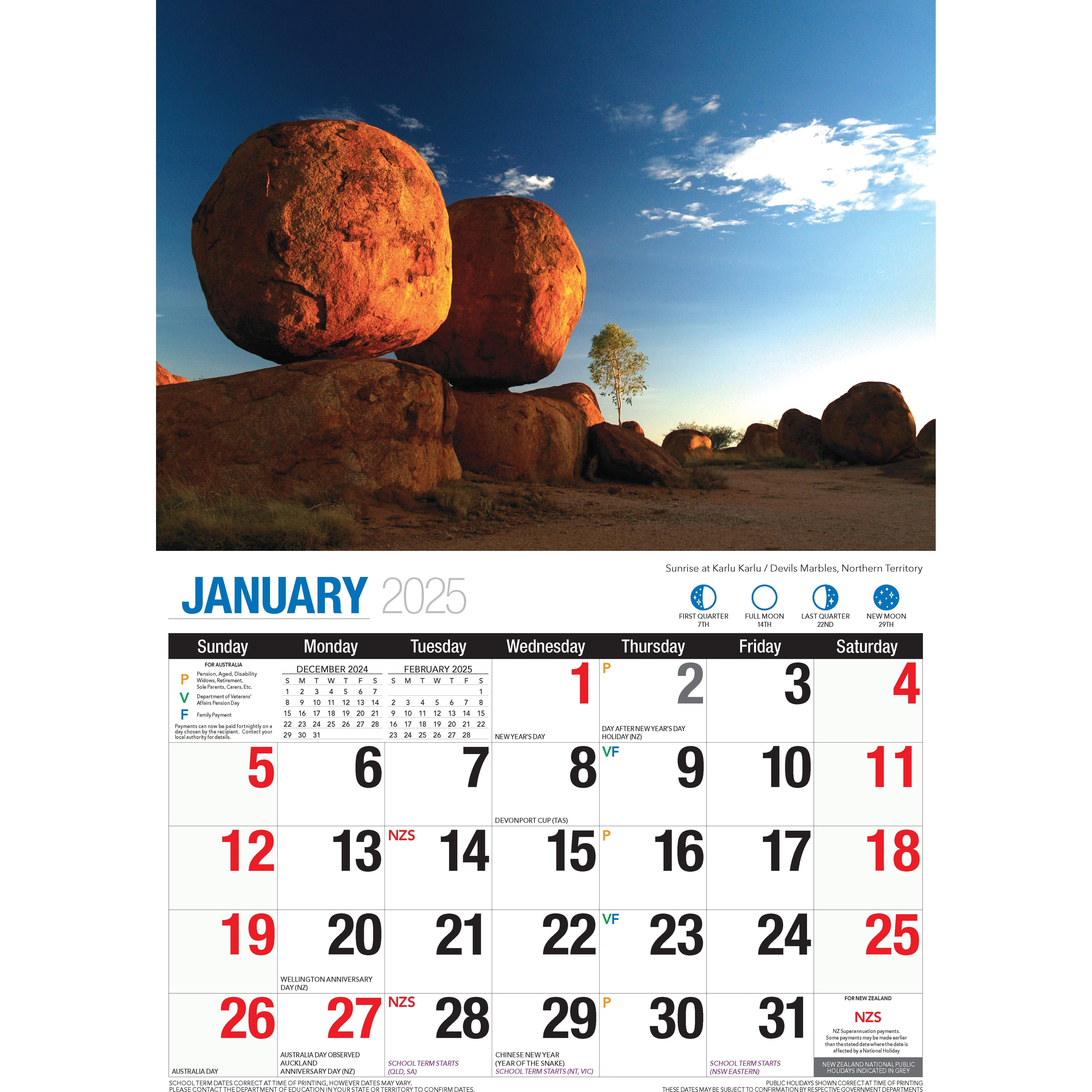 Calendar 2025 - Australian Scenic Beauty