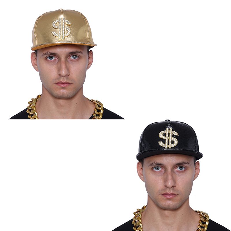 Hip Hop Dollar Cap - Gold & Black