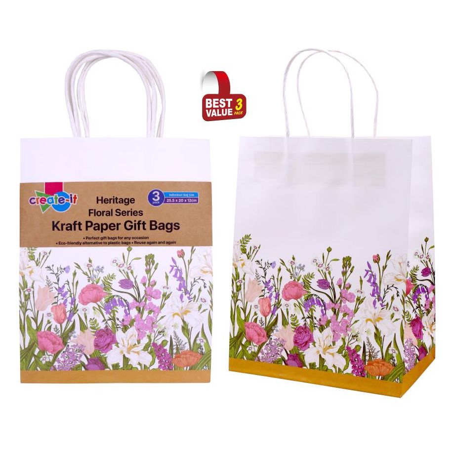 Craft Gift Bags - Heritage Floral Series