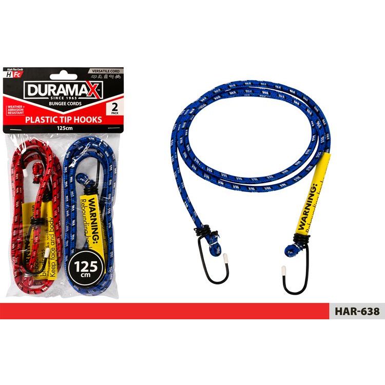 2 piece Bungee Cord 121cm- 2 Ast Colours