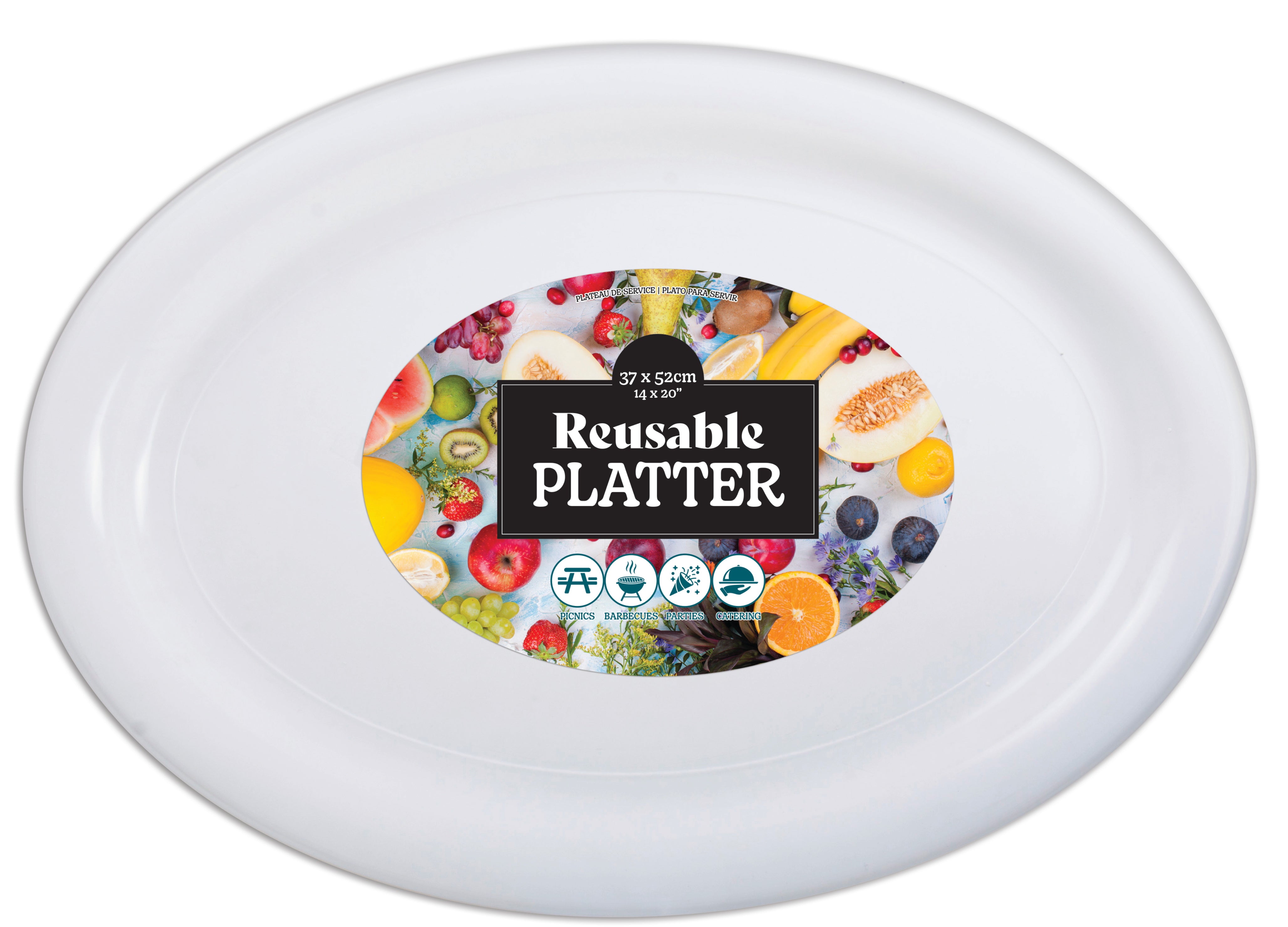 Plastic Serving Platter - White