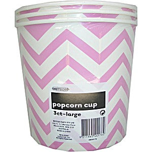 Chevron Large Paper Popcorn Cups - Pretty Purple