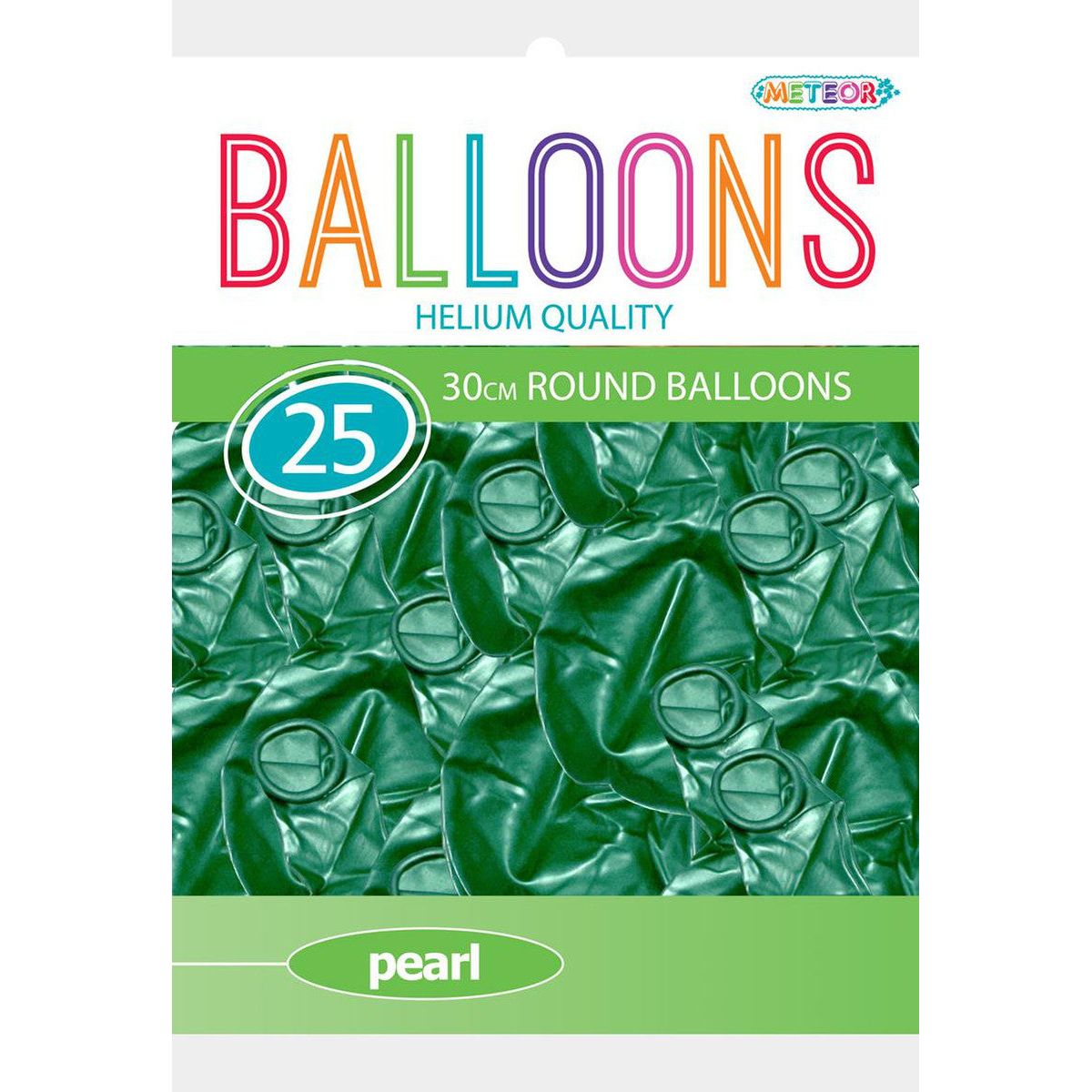 Pearl Latex Balloons Green 30cm 25pk