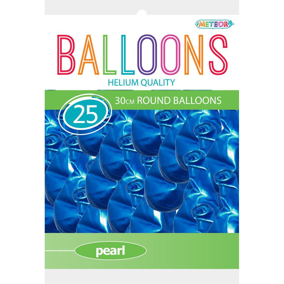 Pearl Latex Balloons Electric Blue 30cm 25pk