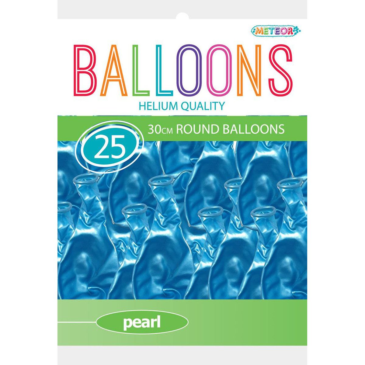 Pearl Latex Balloons Blue 30cm 25pk