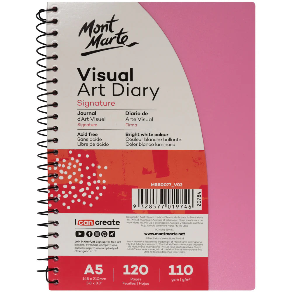 Mont Marte Visual Art Diary - Coloured Cover