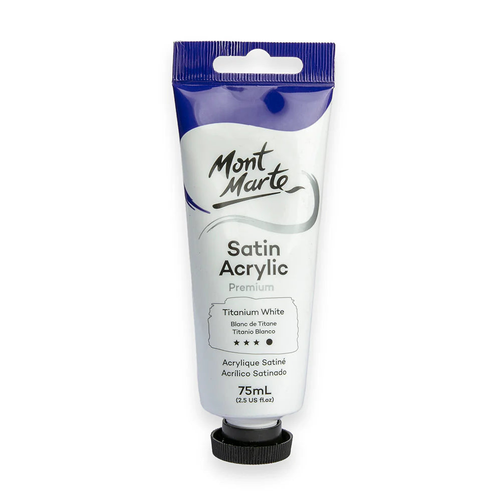 Mont Marte Satin Acrylic - Titanium White