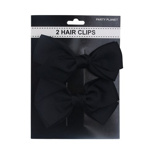 Bow Hair Clips - Black