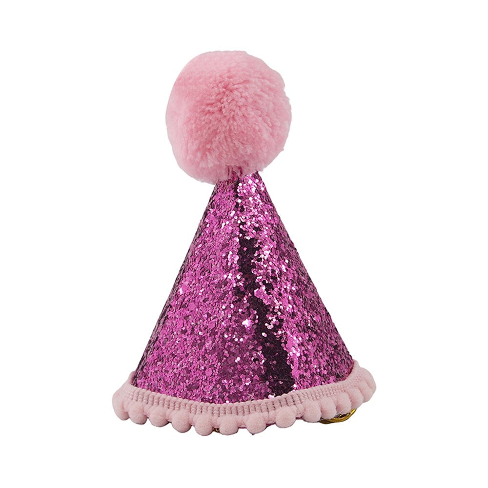 Birthday Pom Pom Party Hat - Pink