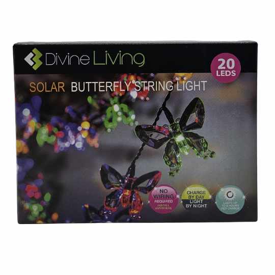 Solar String Light Multi Colored - Butterfly