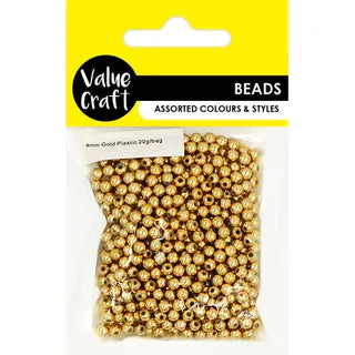 Round Gold Plastic Bead