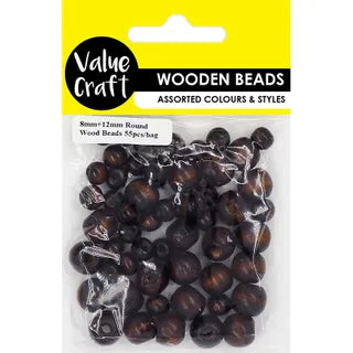 Bead Wood Round - Brown