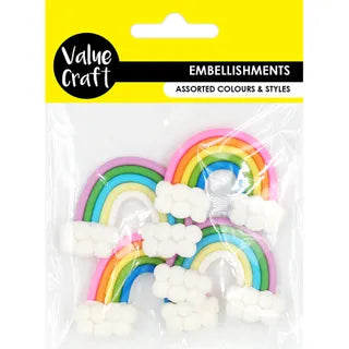 3D Rainbow Clay Embellishments