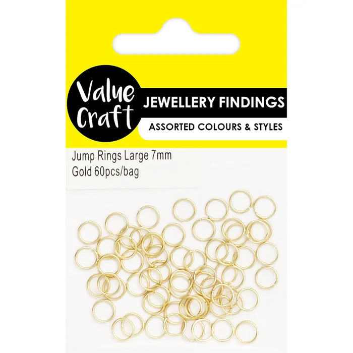 Jewellery Findings Jump Rings Large - Gold