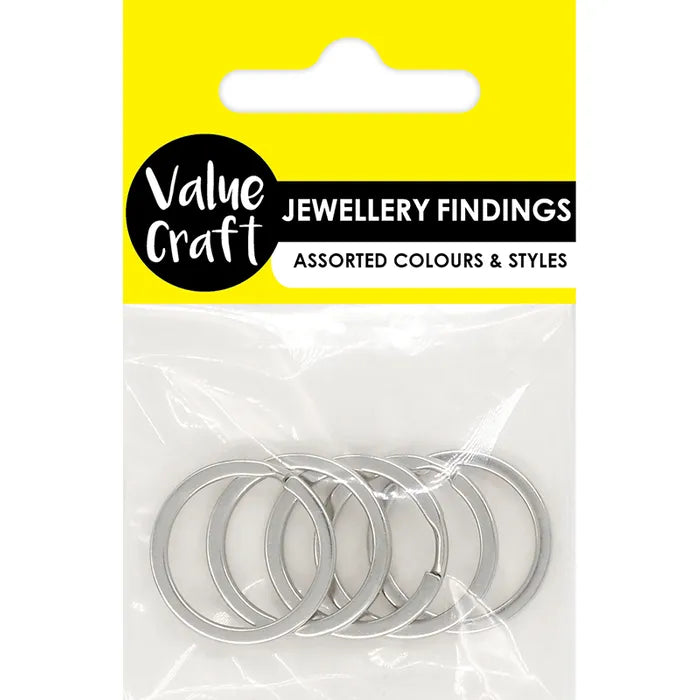 Jewellery Findings Split Rings Flat - Silver