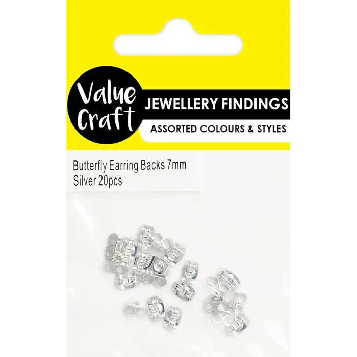 Butterfly Earring Backs - Silver