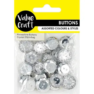 Rhinestone Buttons - Crystal