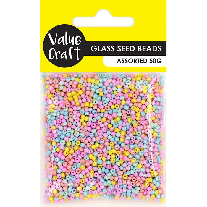 Glass Seed Beads - Mixed Pastel Colours