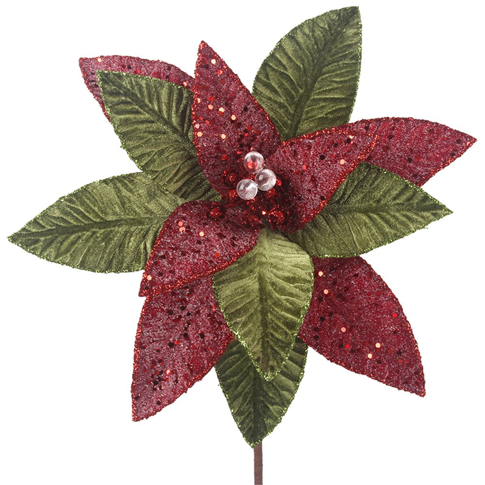 Christmas Poinsettia - Green & Red