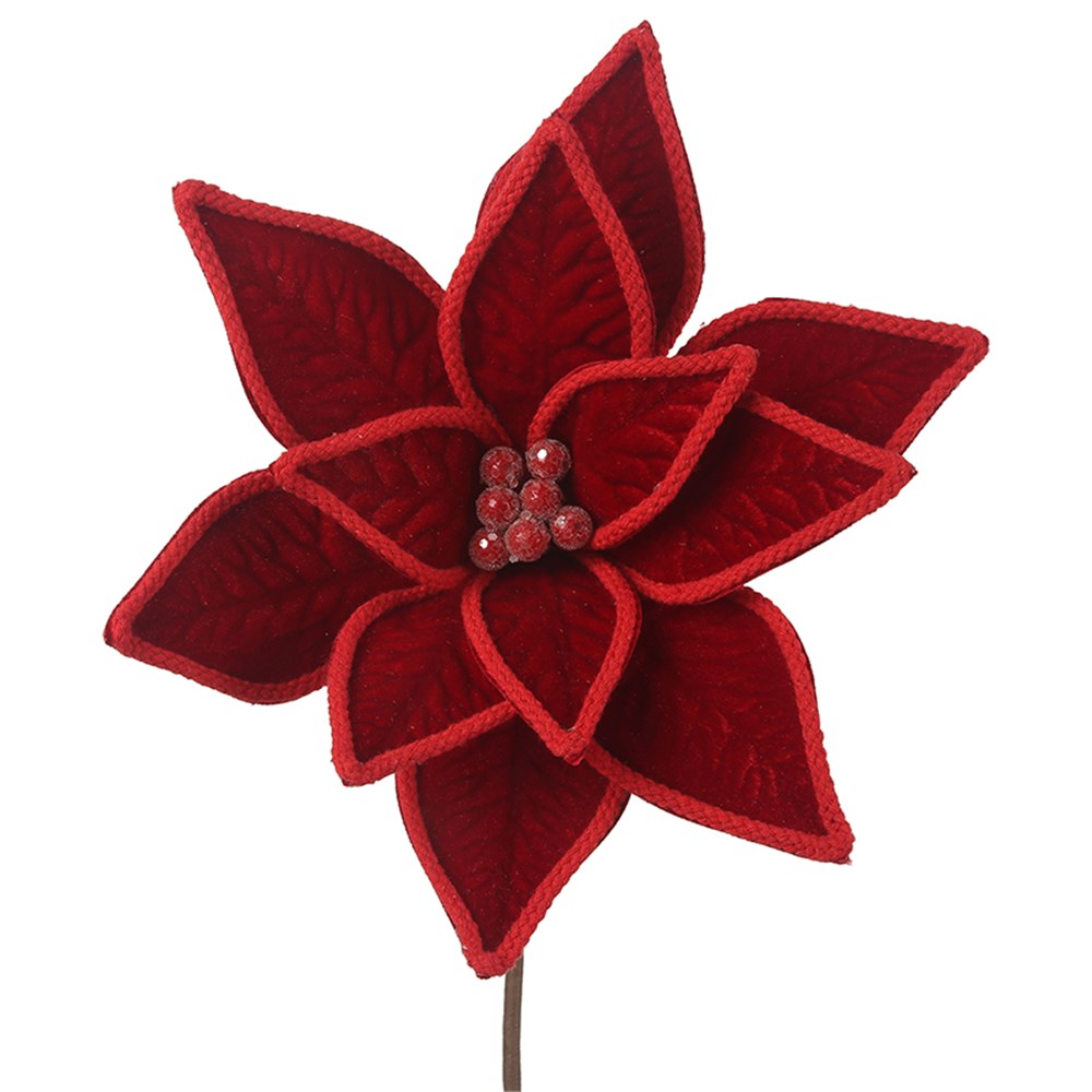 Christmas Red Velvet Poinsettia - Rope Detail