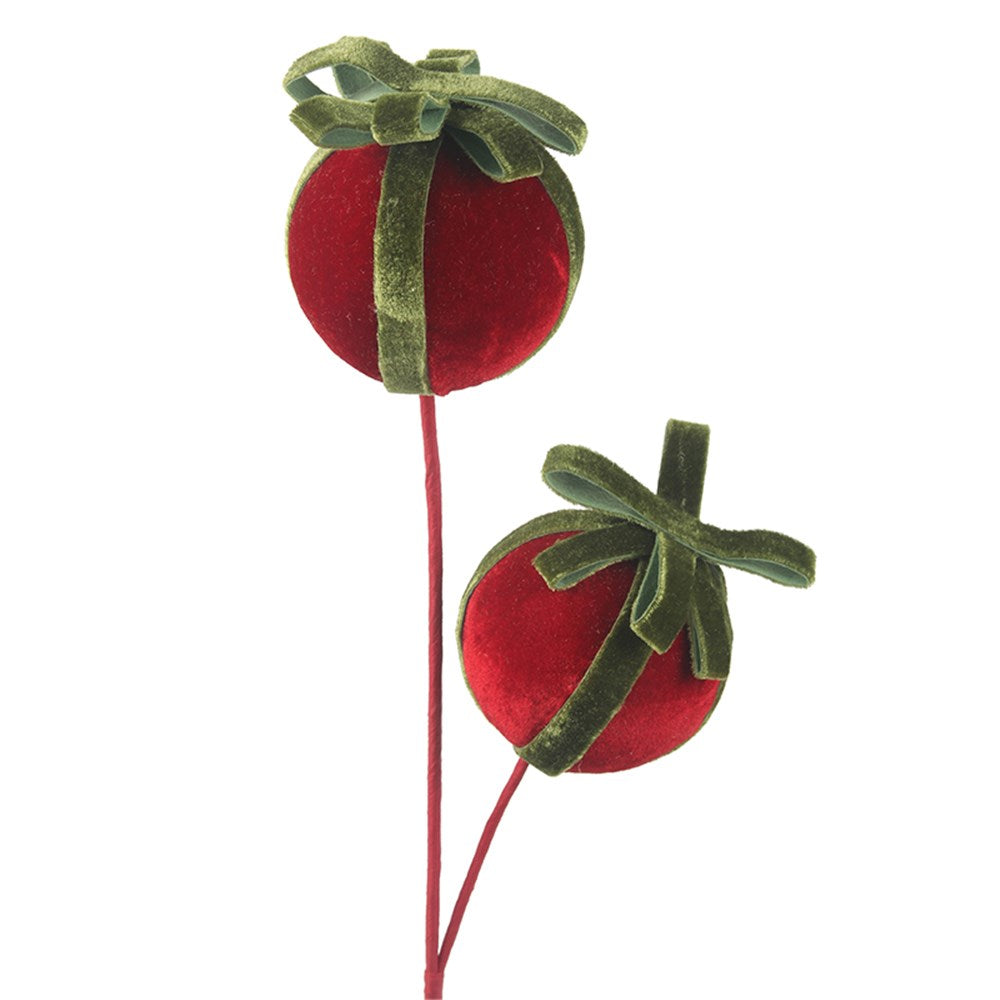 Christmas Red Baubles on Stem