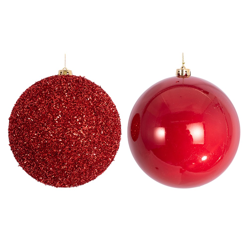 Christmas Red Bauble - Pearl or Glitter Finish