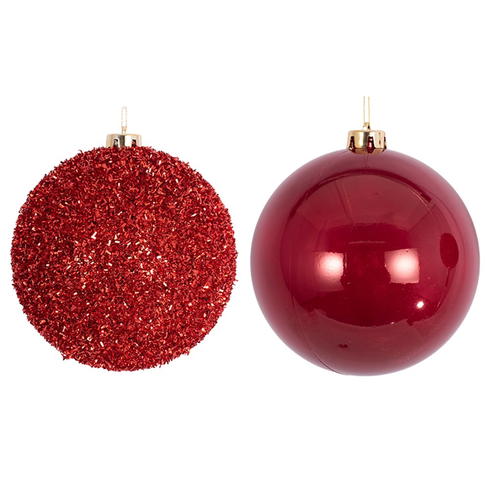 Christmas Red Bauble - Pearl or Glitter Finish