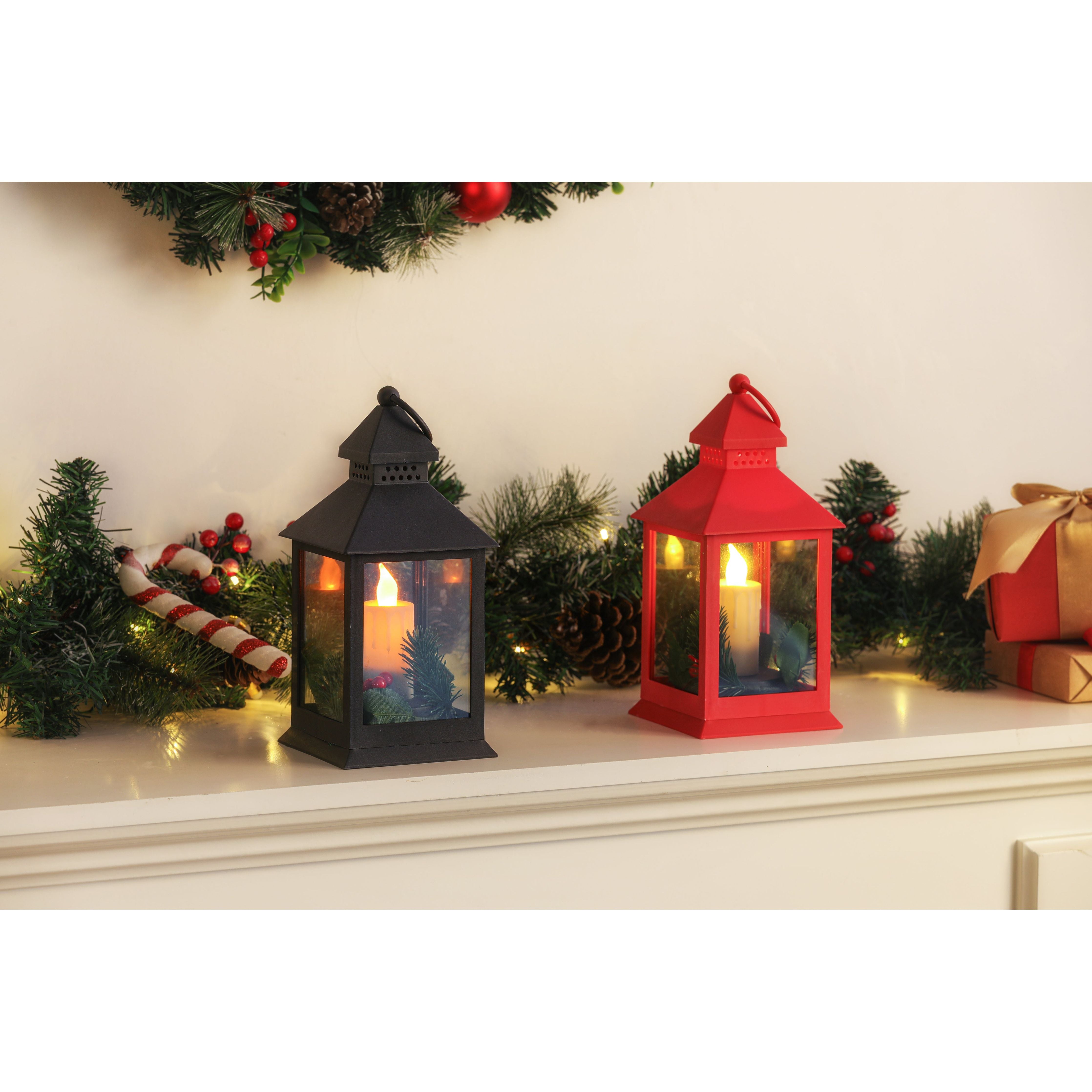 Christmas Lantern - Tapered Candle