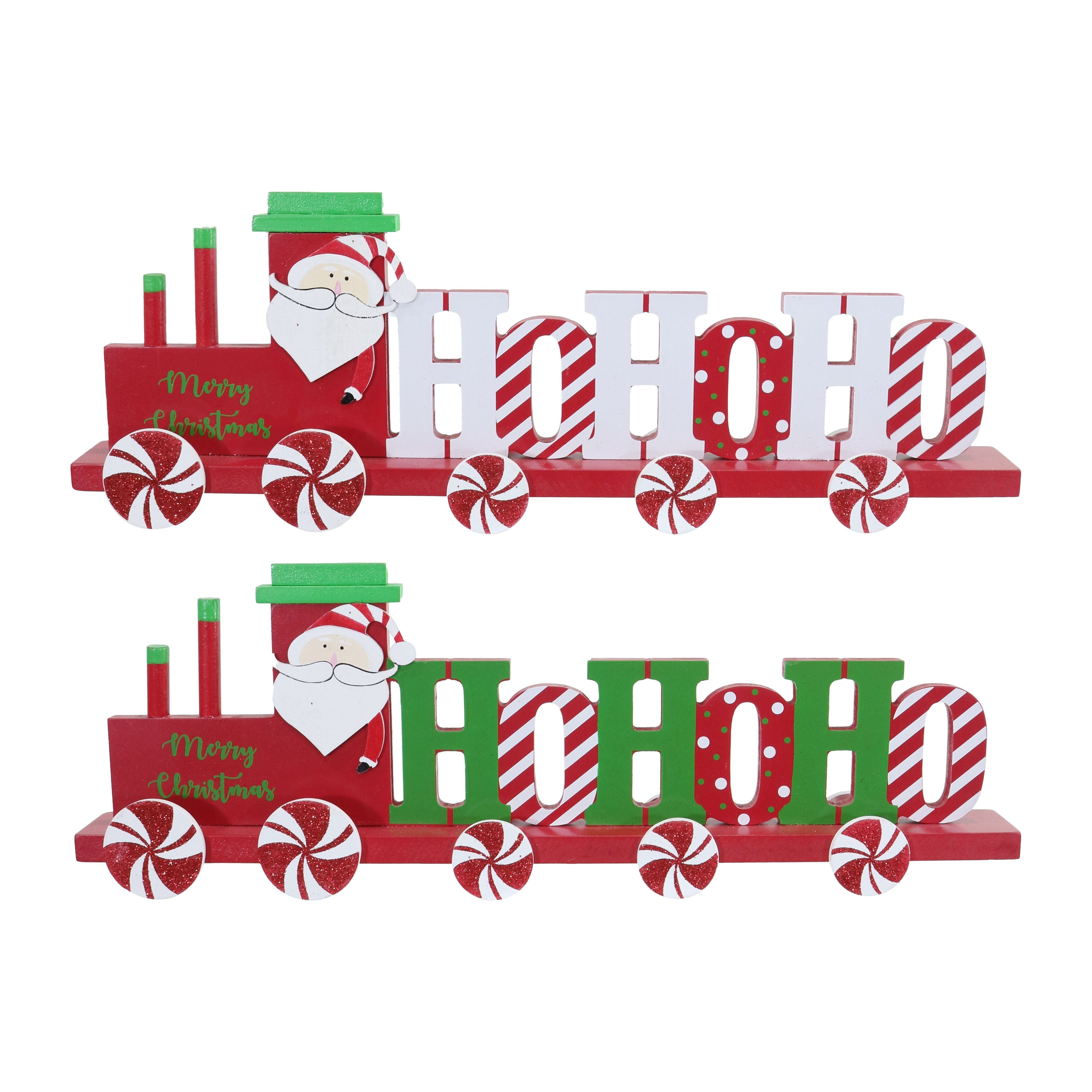 Christmas Candy Cane Ho Ho Ho Train - White or Green