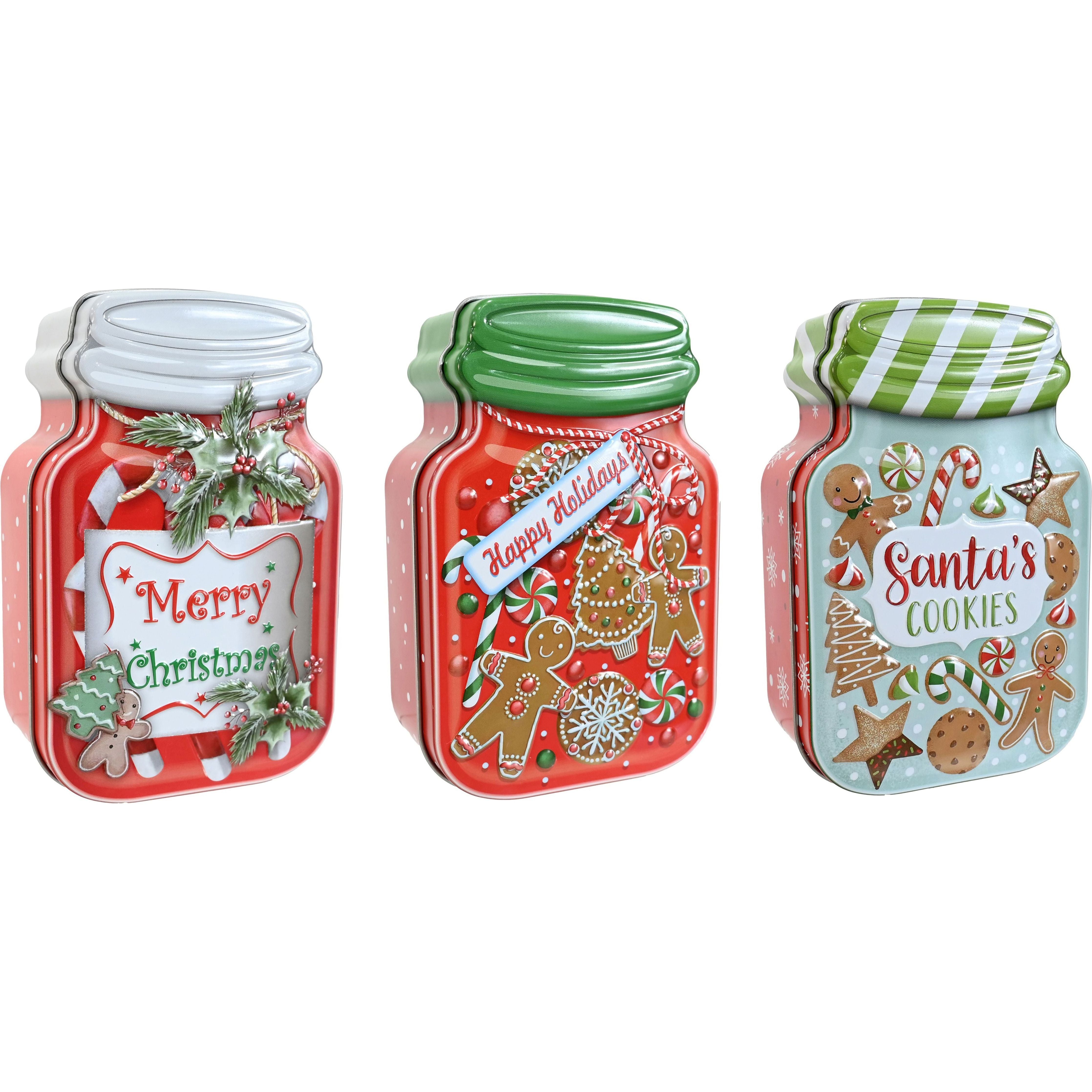 Christmas Cookie Tin - Jar Shape