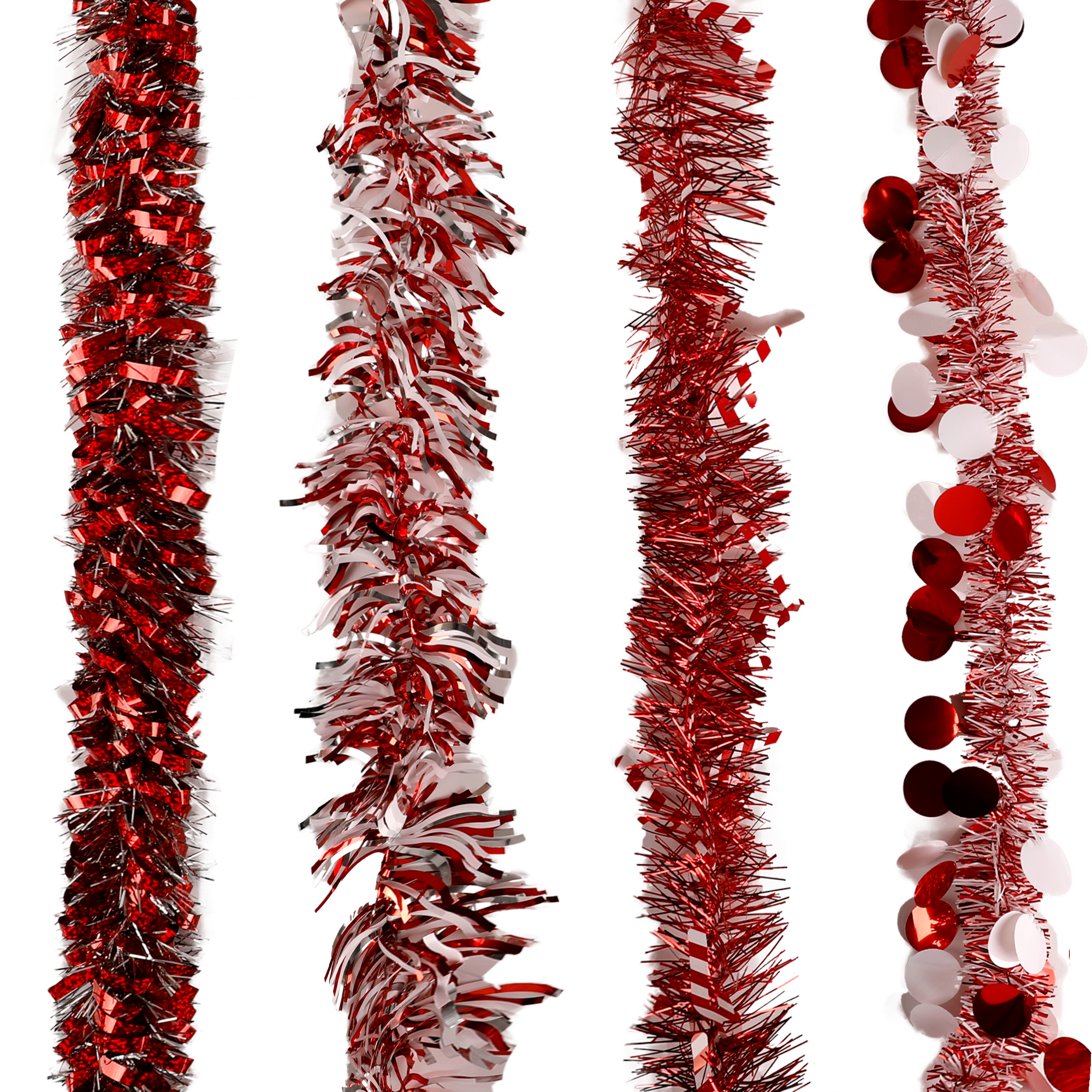 Christmas Tinsel Red & White Mix