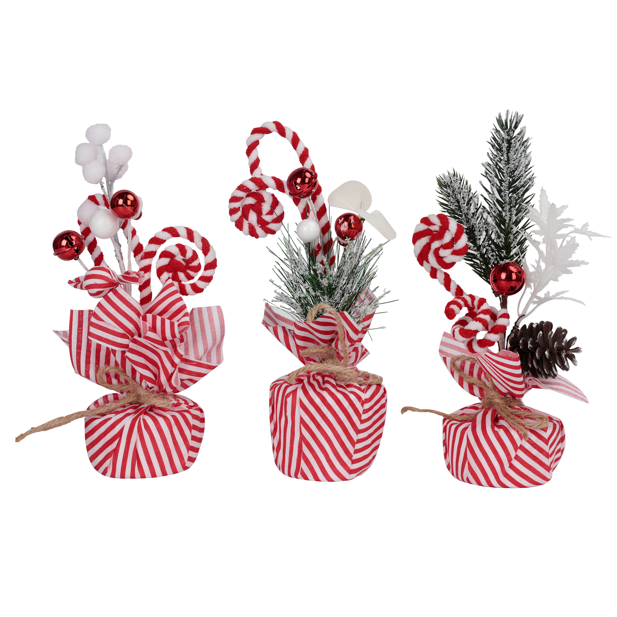 Christmas Table Pot - Red & White