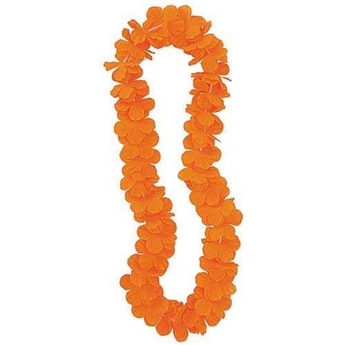 Hawaiian Luau Flower Lei - Orange