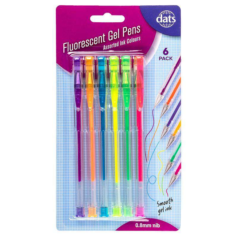 Fluro Gel Pens - Assorted Colours