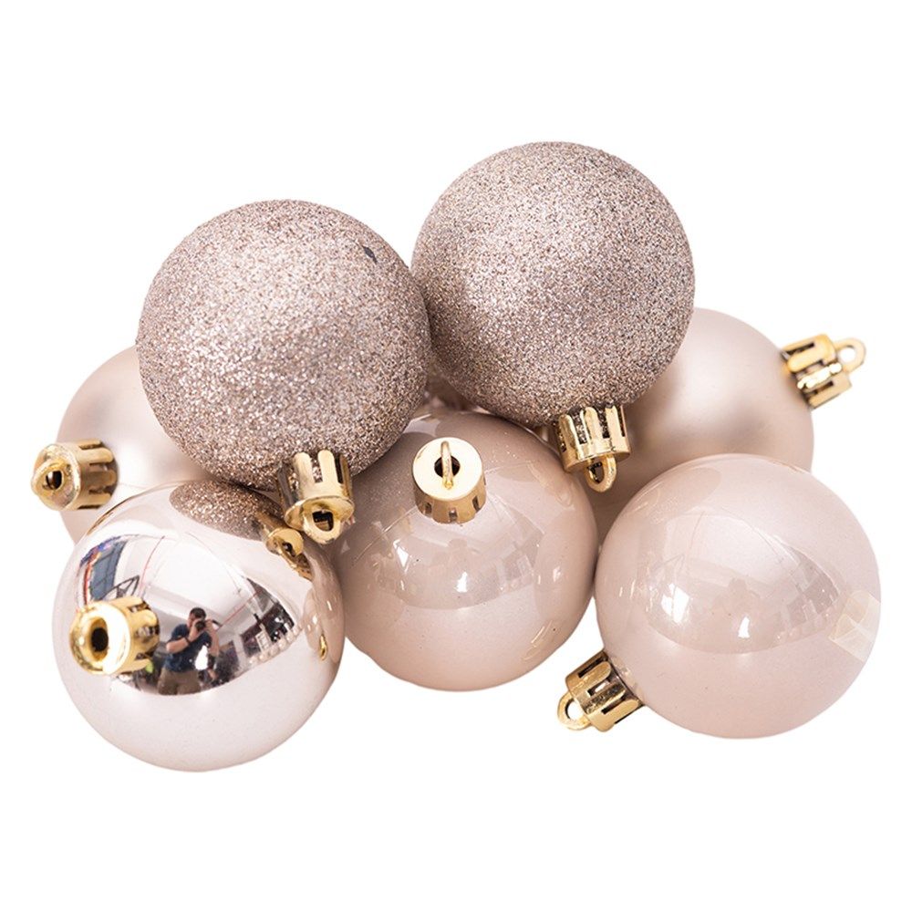 Christmas Shatterproof Baubles - Light Champagne