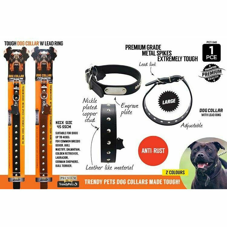 Tough Dog Collar with Lead Ring - Large