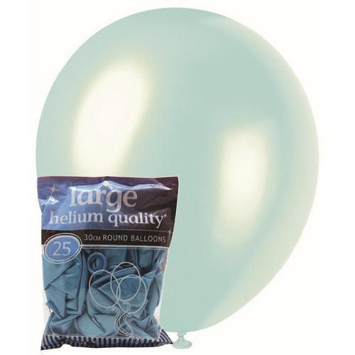 Pearl Latex Balloons Blue 30cm 25pk - Dollars and Sense