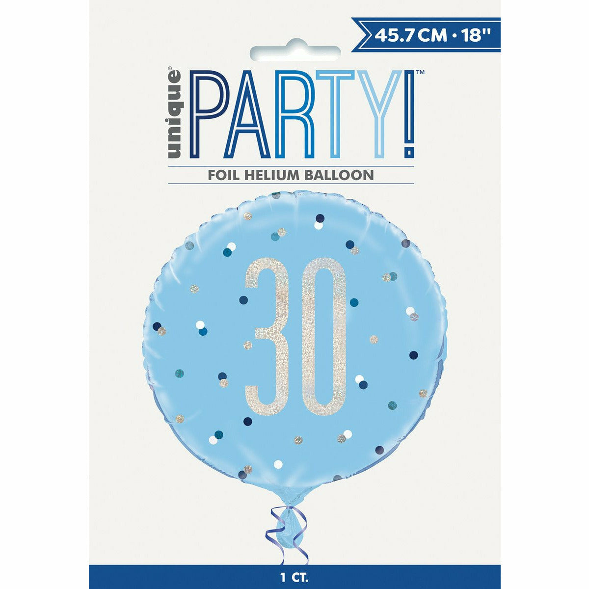 30th Foil Balloon - Blue